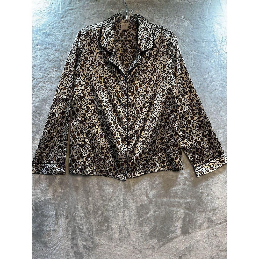 Leopard Print Pajamas Gilligan & O'Malley ‎ Women's Large Deliciously Soft #e20